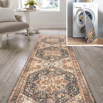 Chapell Chenille Mid-century Medallion Machine-washable Area Rug